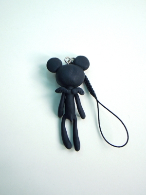 Reborn Bear Phone Strap(Black)